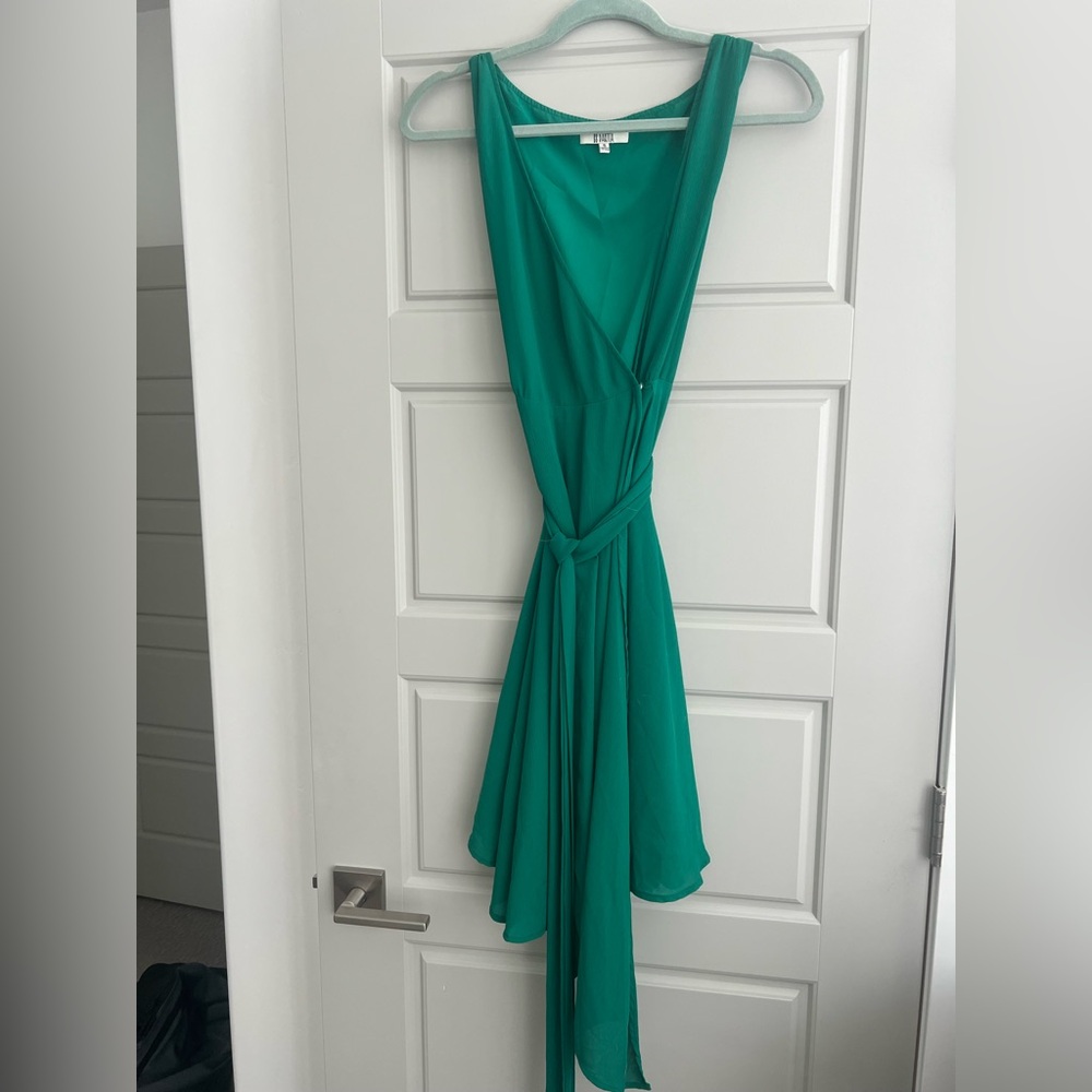 BB Dakota Green Wrap Sleeveless Dress